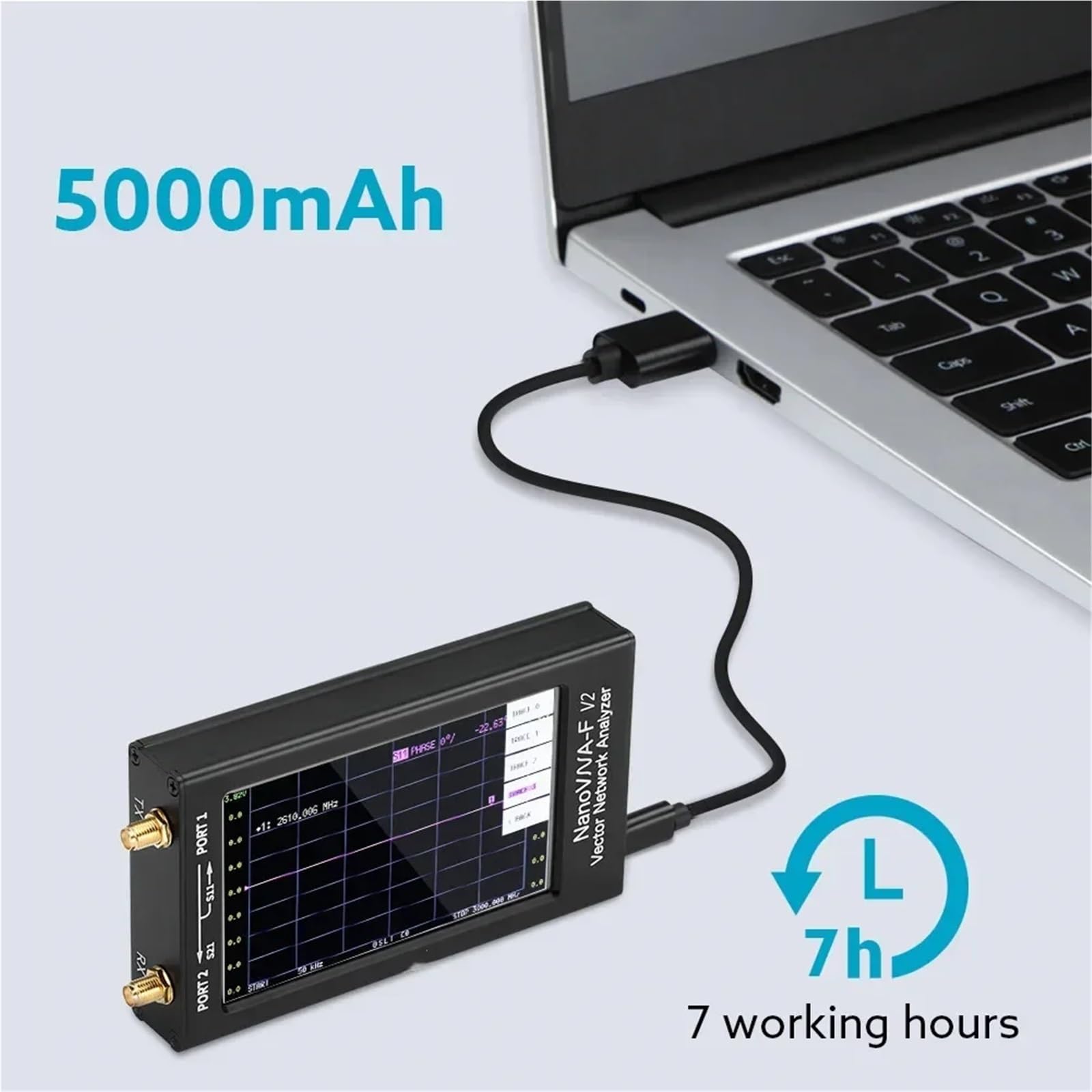 Analizator sieci, 4,3-calowy Analizator Sieci Wektorowej 50 KHz-3 GHz 801 Punktów | NanoVNA-F V2, VNA HF VHF UHF, Anten