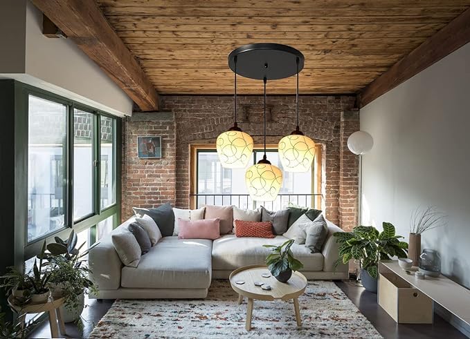 Image of Mahganya Decoration New Modern Ceiling Lamp for Living Room, Office,Bedroom Lamp with All Fixtures and Fitting 3 Light 01