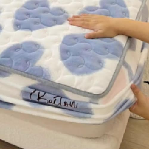 Miniatura 3 de Sábana bajera ajustable tamaño Queen, sábanas de franela gruesa cálida para invierno, con estampado de dibujos animados para niños, protector de