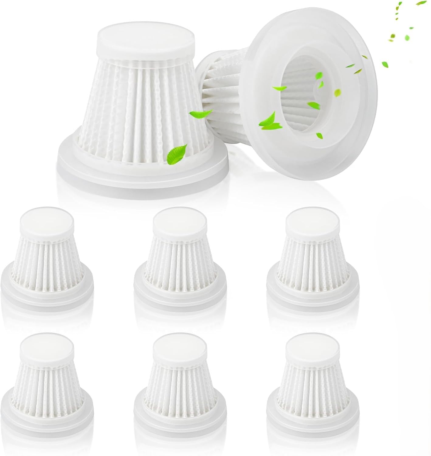 Zodazoqa Pack of 8 Handheld Vacuum Cleaner Filters, Replacement HEPA Filter for Handheld Vacuum Cleaners for Antifnuo Handheld Vacuum Cleaner Car Handheld Vacuum Cleaner