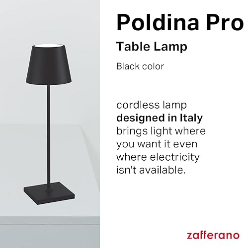 Miniatura 2 de Zafferano, Lámpara Poldina Pro, Lámpara de Mesa Recargable Inalámbrica con Controles Táctiles, Adecuada para Interiores y Exteriores, Atenuador,