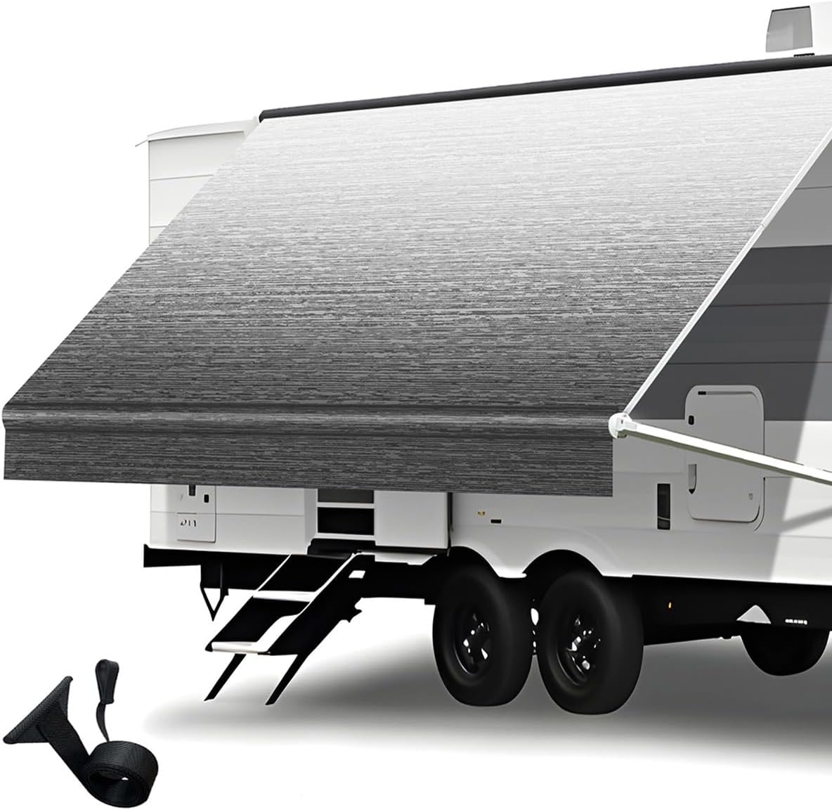 Heavy Duty RV Awning Fabric Replacement - 19.5oz Vinyl Camper Awning - Waterproof & UV-Resistant - Universal Canopy for Camper, Trailer and Motorhome (19FT(Fabric 18'2"), Solid White)