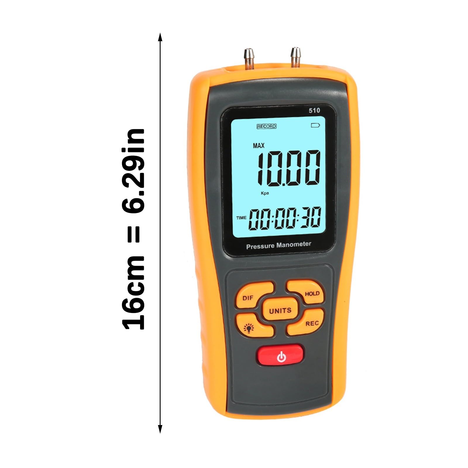 Medidores de presión digitales de precisión, multifunción, con pantalla LCD, para uso en laboratorio y HVAC, manómetro digital de mano