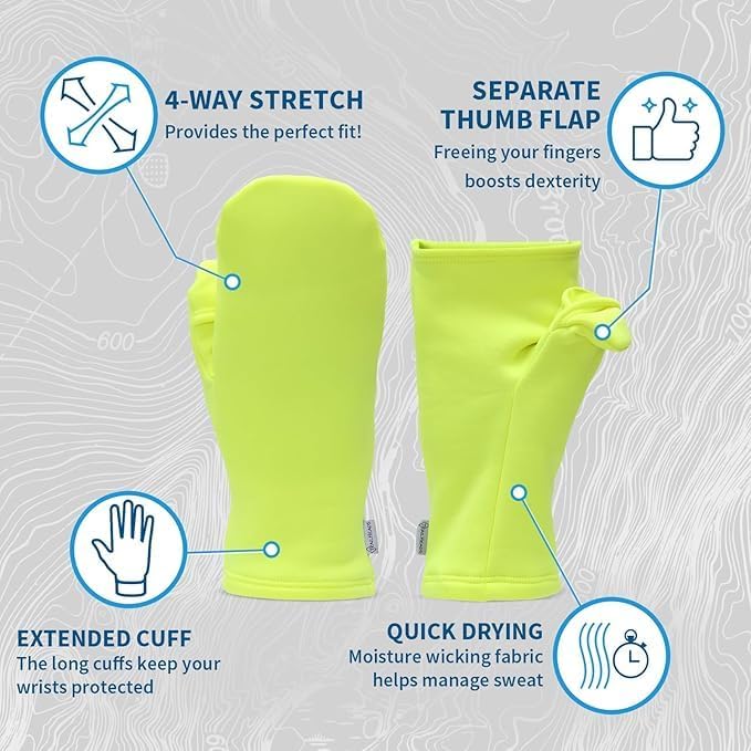 TrailHeads Women’s Fingerless Mittens - Lightweight Convertible Running Mitten - Image 2