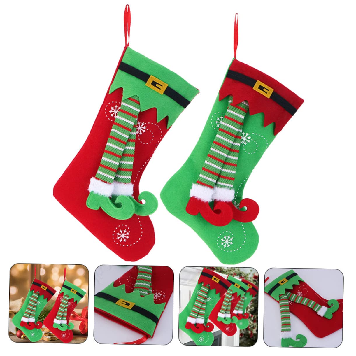 ABOOFAN 10stücke Weihnachtsstrümpfe Bunte Nikolaussocken Zur Dekoration Für Weihnachtsbaum Und Kamin Für Und Süßigkeiten Und Langlebig