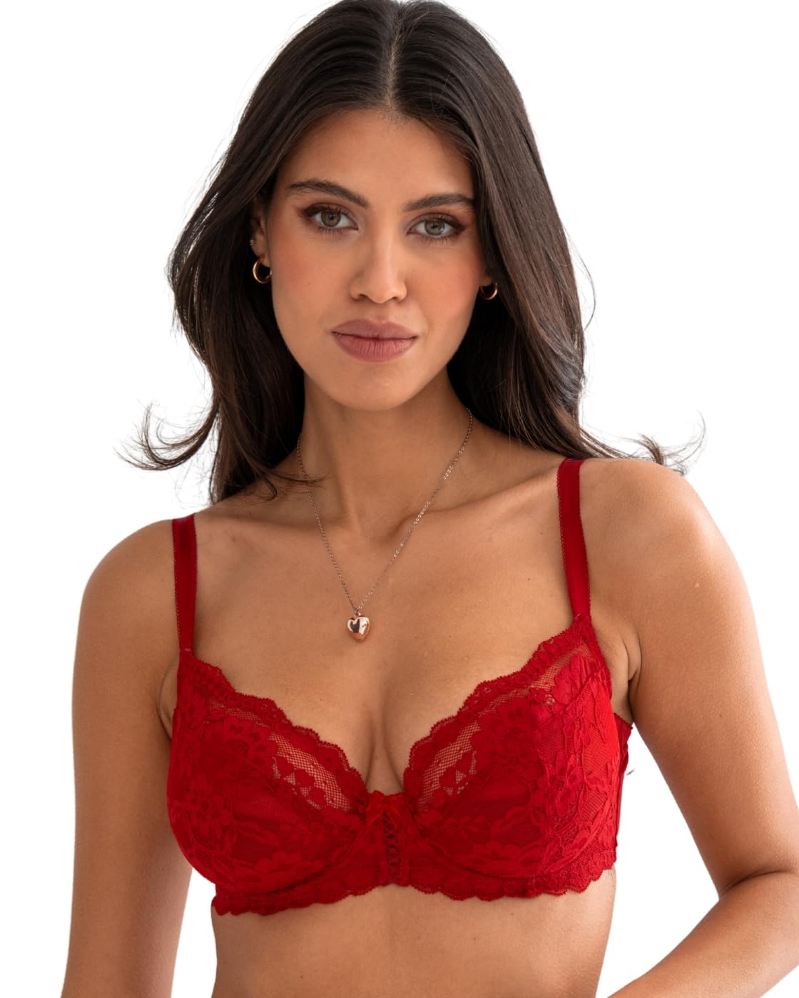Pour Moi Women's Red 25910 Fleur Balcony Bra