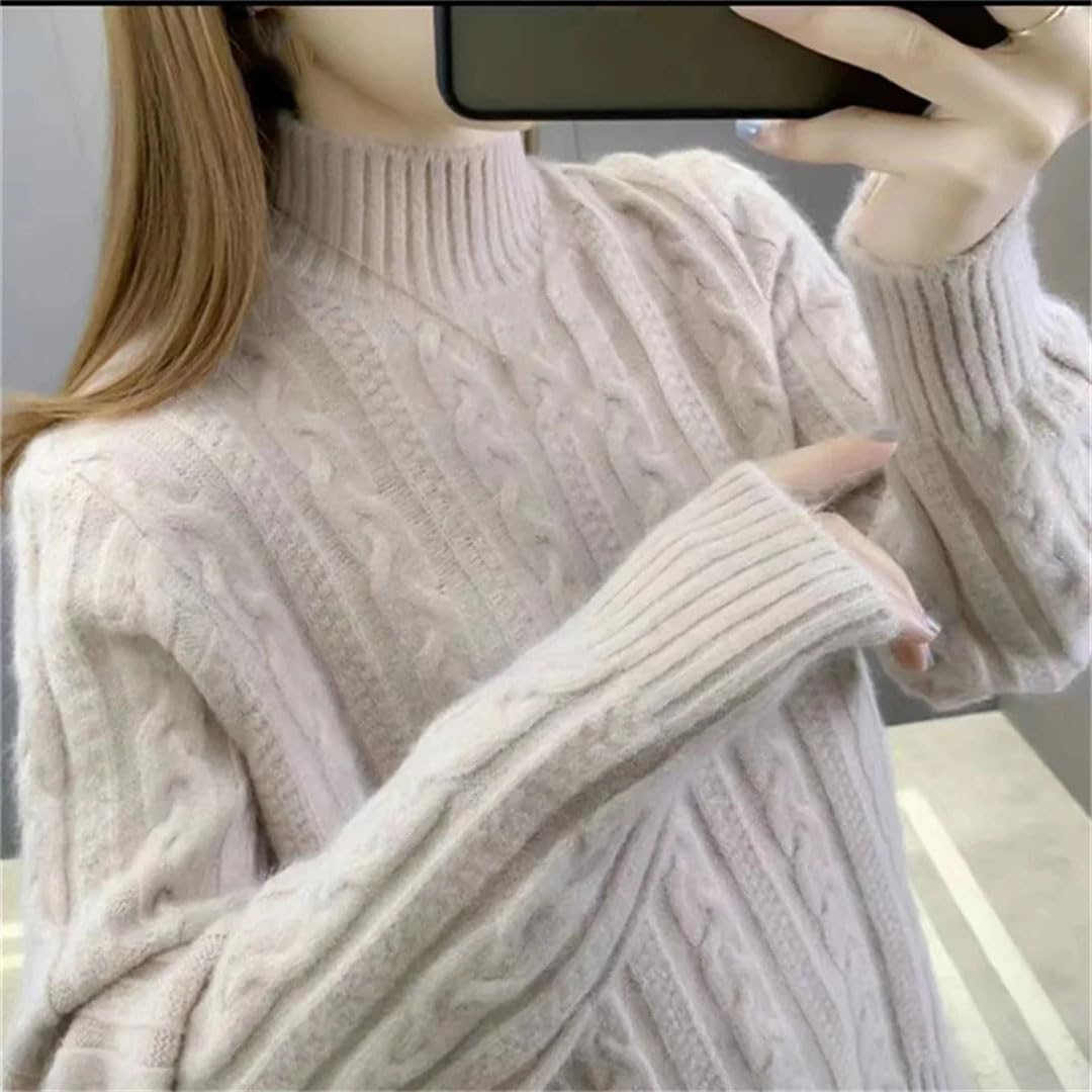 Maglione da donna a collo alto autunno inverno maglione a maniche lunghe maglioni lavorati a maglia addensare maglioni caldi da donna.