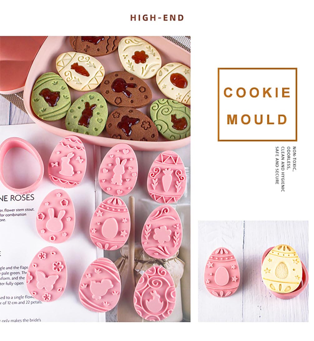 9 moldes para galletas de Pascua (con 30 bolsas de Pascua)