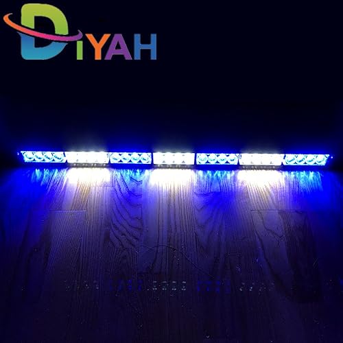 Vista 15 de DIYAH 28 LED 31.5 "Advertencia de emergencia Tráfico Advisor Vehículo Barra de luz estroboscópica (ámbar/blanco) Ámbar/blanco,Rojo