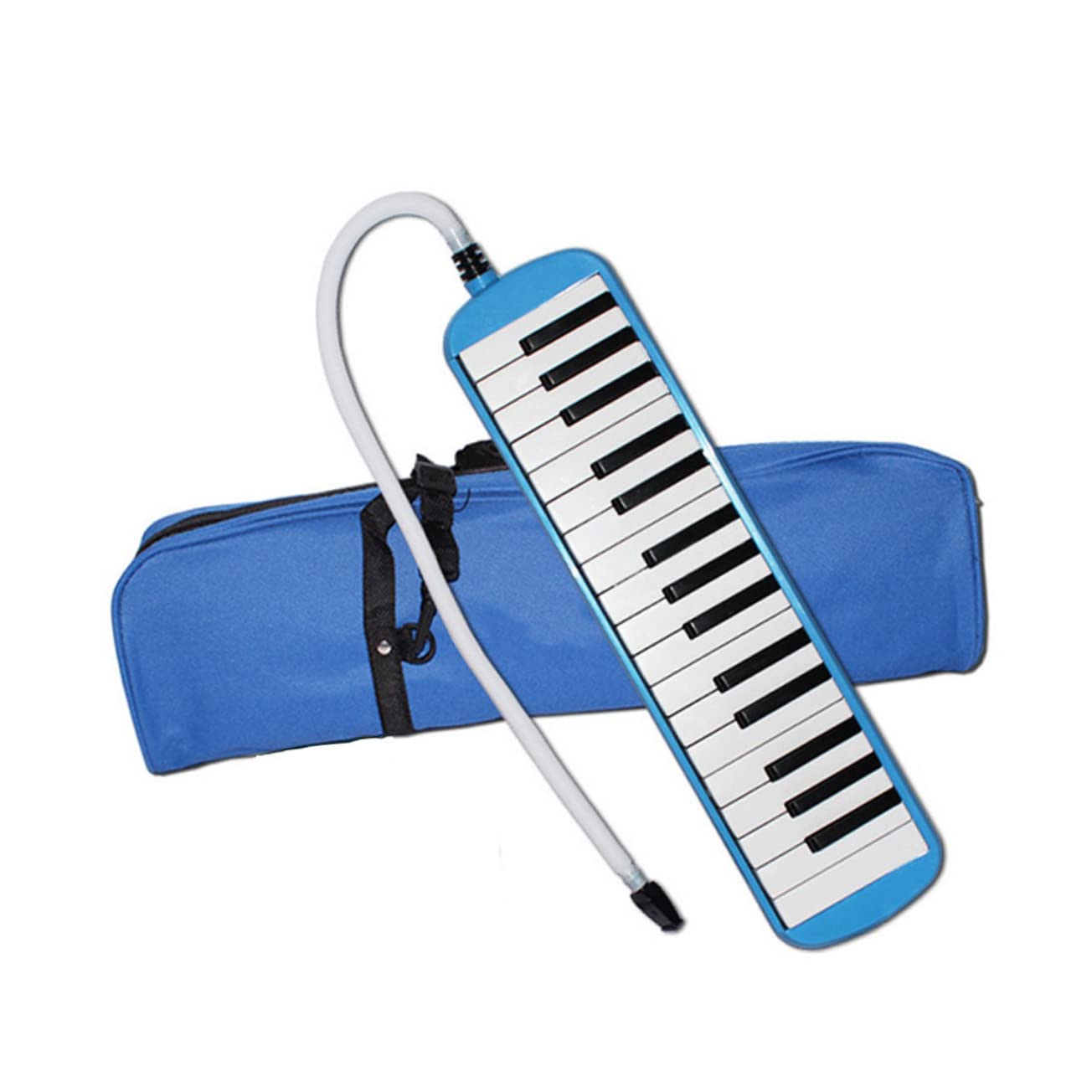 TOYANDONA 32 strumento melodico tromba giocattolo borsa clarinetto chitarra tamburello xilofono armoniche musicali arpa mascellare musicale strumenti Portare melodica portatile armonica Blue
