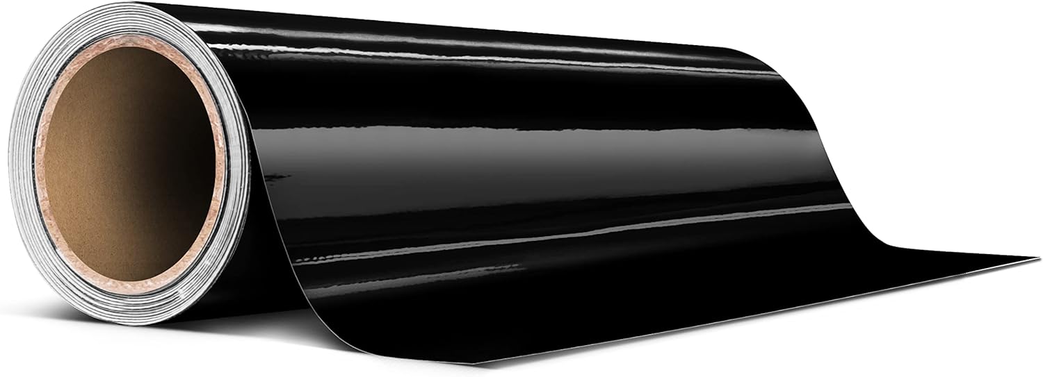 VViViD+ Ultra-Gloss Piano Black Air-Release Adhesive Premium Vinyl Pinstripe Tape Roll (6 Inch x 20ft)