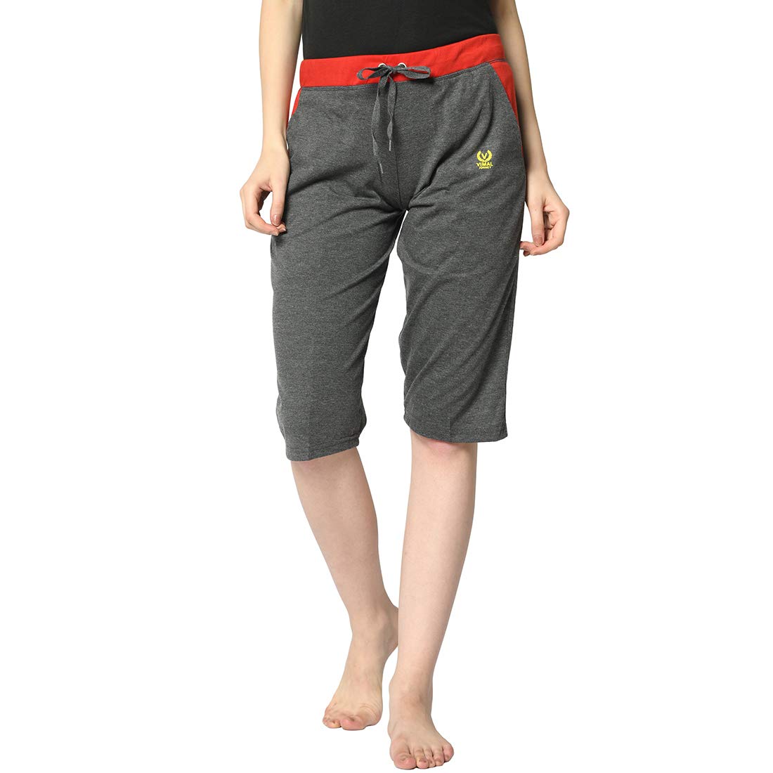 Women's Cotton Three Fourth Capri Shorts with Side Pockets |Women's Casual ShortsWomen's Night wearWomens Sportswear-B5526-image-15