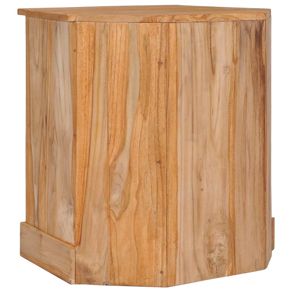 Kredens 60 x 45 x 60 cm z litego drewna tekowego z 2 drzwiami i otwartą półką, do salonu, jadalni, korytarza, biura, wielofunkcyjna przestrzeń do przechowywania