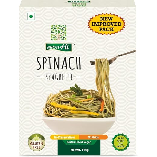 NutraHi Spinach Noodles - Healthy & Quick - 456g