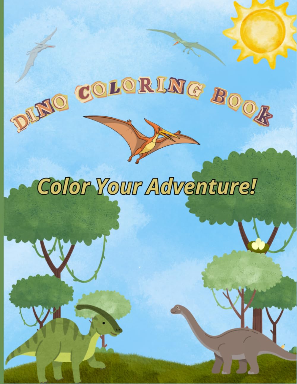 Dino Coloring Book: Big and Simple Dinosaur Coloring Pages for Toddlers & Kids - Perfect for Early Learning, Motor Skills and Hand-Eye Coordination