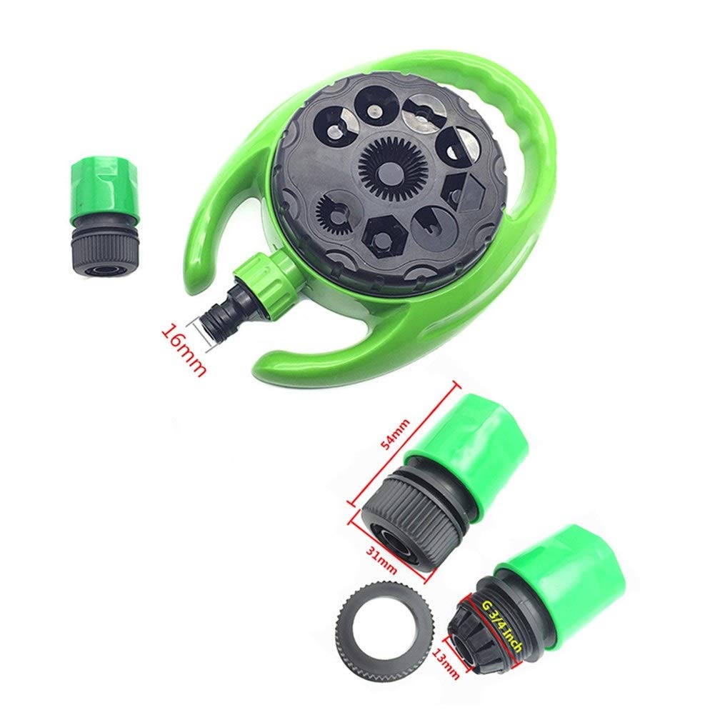 Gartenbewässerungssprinkler mit 9 Strahlarten Rasenlandwirtschaft Einstellbarer Bewässerungssprüher Brunnen für Garten Bewässerungssystem für den Garten