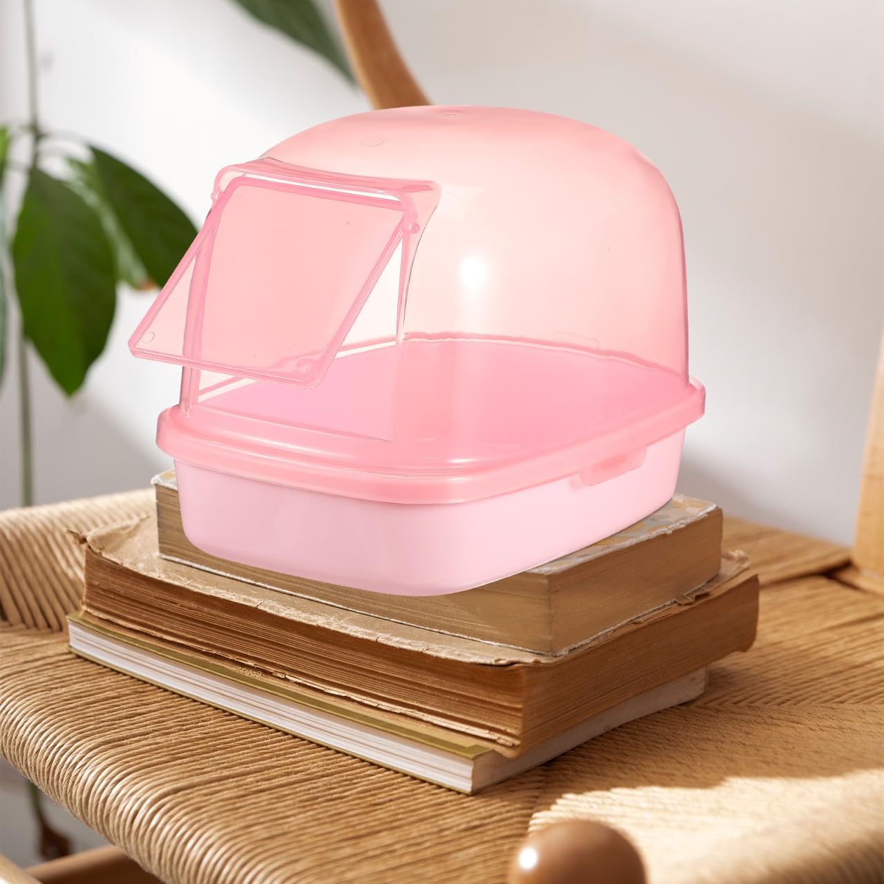 VANZACK Kunststoff Sandbad Box FüR Kleine Haustiere - Praktische Chinchilla Sauna Mit Transparentem Design Langlebig Und Hygienisch FüR Hamster Meerschweinchen Und EichhöRnchen - 23X16X17Cm