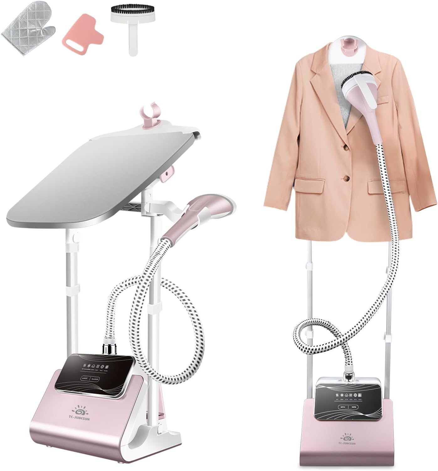 3-in-1 Steam Iron – Adjustable Angle and Height for Horizontal, Vertical, and Inclined Use, 6 Steam Levels, 2.5L Large Water Tank, 2100W Fast Heating，champagne