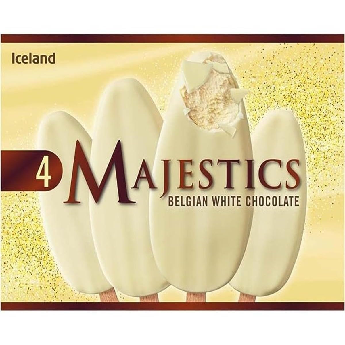 Iceland 4 Belgian White Chocolate Majestics 480ml (Frozen)