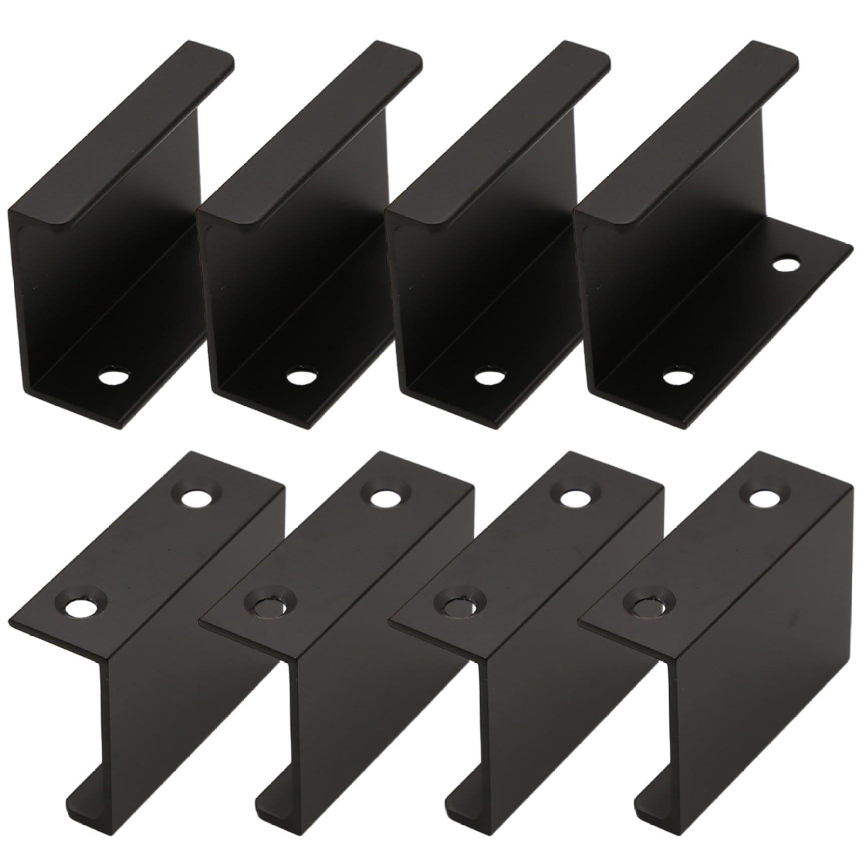 Tiradores de borde negros de aluminio de 50 mm para puertas de cocina, cajones y armarios