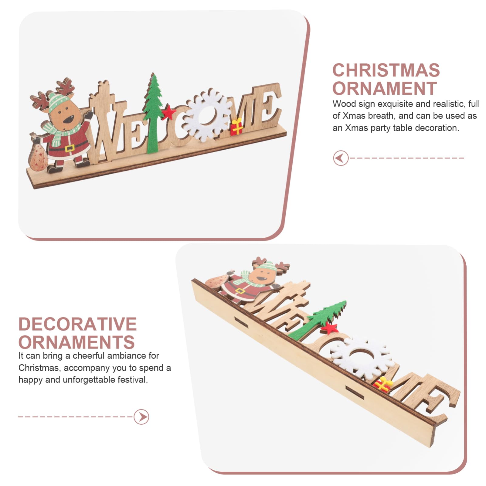 Gatuida 5piezas Decoración Navideña De Madera Para Mesa Letrero De Para y Adornos De Navidad Para