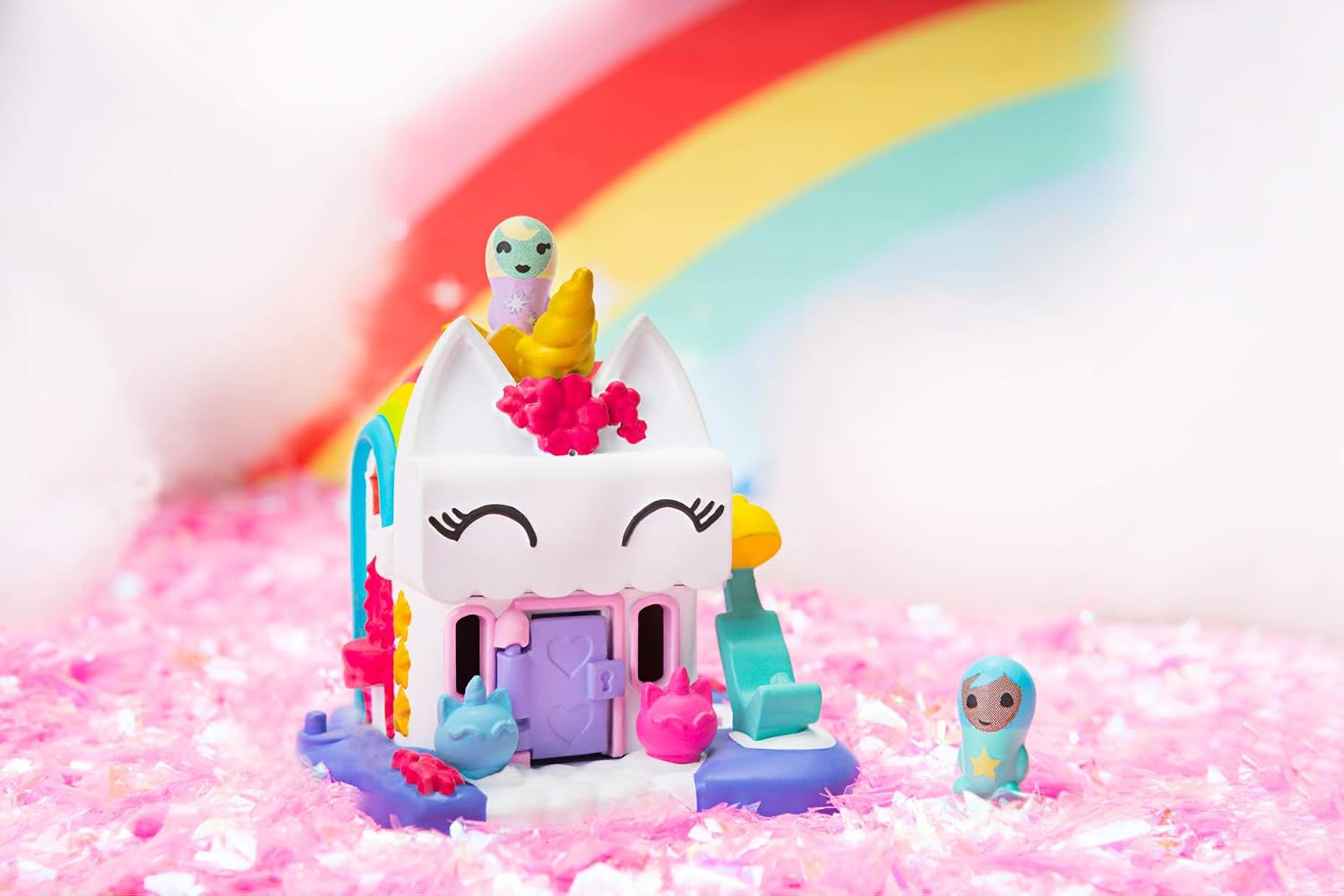 Nanables Small House Rainbow Way 3-Pack #1: Rainbow-tique, Twinkle Twinkle Inn, and Sparkle Day Spa