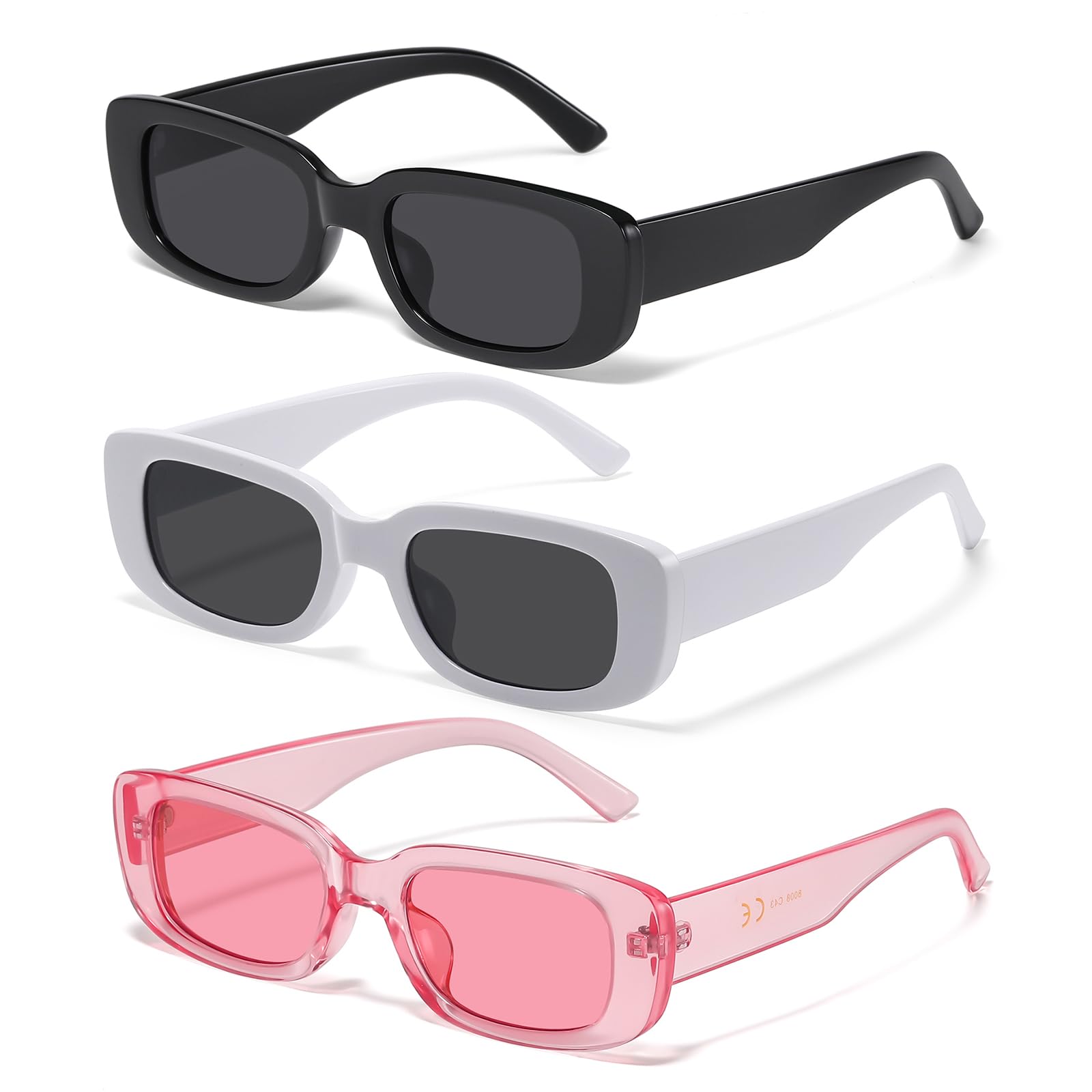 JASPIN Rectangle Sunglasses for Women Men Y2k Sun Glasses UV Protection