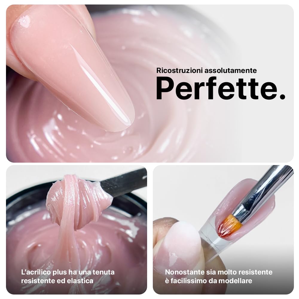 Benail Kit unghie gel completo Nude Acrigel polygel dual form anti-graffio anti-ingiallimento HEMA Free TPO Free Guida Inclusa