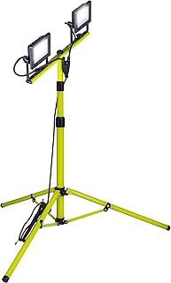 Luceco Foco de trabalho tripé 2 x 20 W, luz portátil IP65 impermeável, lâmpada LED portátil para obras, jardins, automóveis, garagens