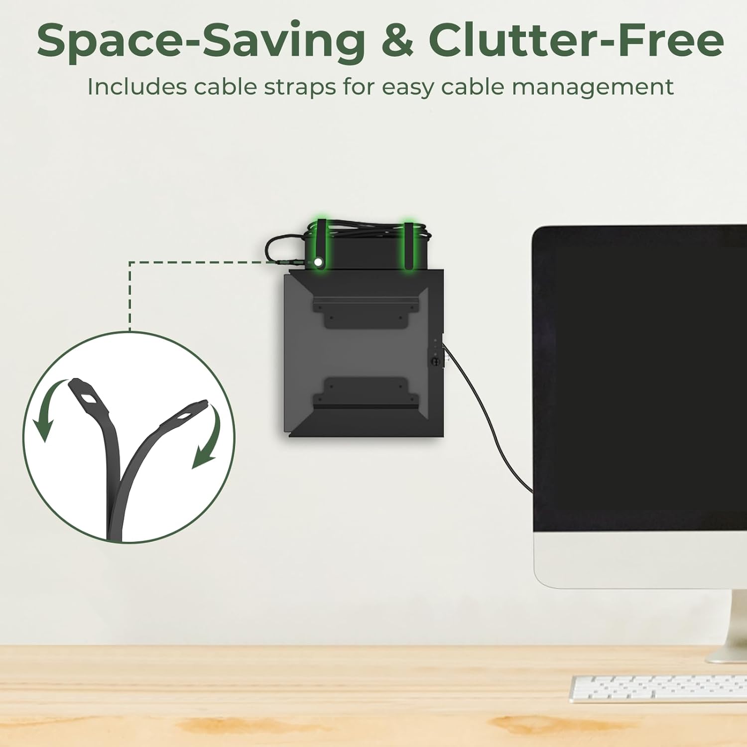 Mini PC VESA Mount for HP, Under Desk, Wall Mount, VESA Mount & Attach to Monitor Arm Mount, Compatible with HP EliteDesk 800 G2 G3 G4 G5 ProDesk 600 G1 G2 G3, Includes All Screws and Cable Straps