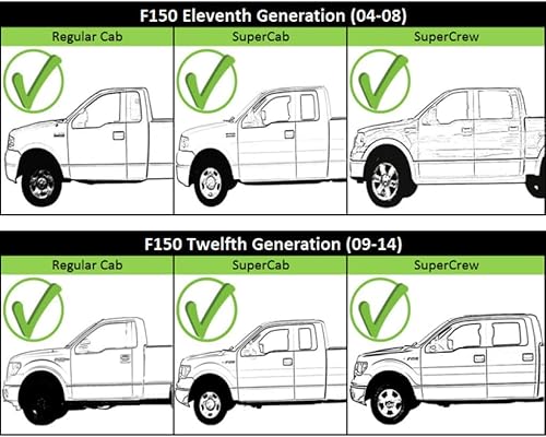 Miniatura 5 de KarParts360 Para Ford F-150 2004-2014 Manija de puerta exterior delantera, lado del pasajero, color negro | Trim: todos los submodelos | FO1311128 |