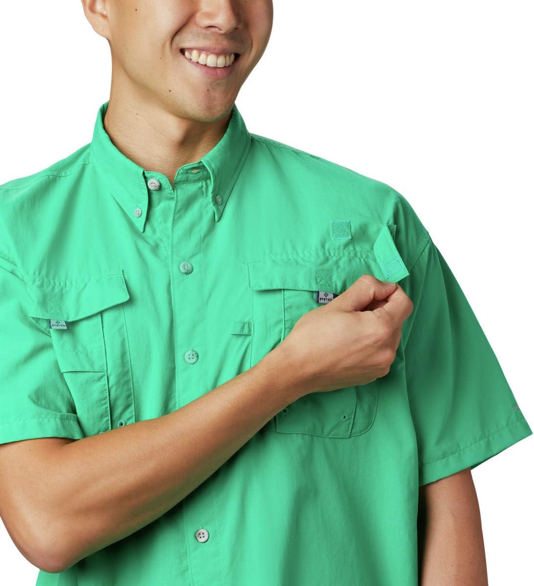 Columbia Men's Standard Bahama Ii Short Sleeve Shirt, Dark Lime, Small