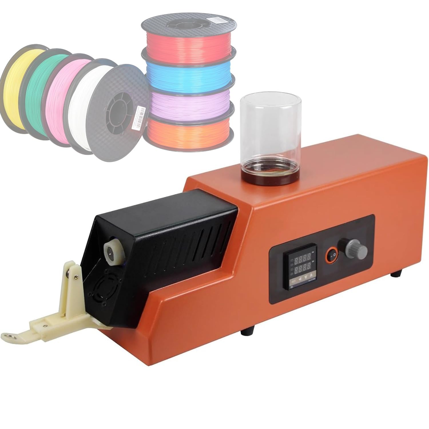 Extrudeuse de Filament 3D, extrudeuse de Bureau 120 W, Vitesse réglable 300-650 mm/Min, écran LCD pour l;Impression 3D, bobinage Efficace, Compatible avec la Plupart (Extruder)