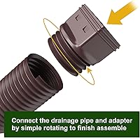 Vista 4 de Extensiones de Bajante de Canalón de Lluvia, Extensor de Bajante para Drenaje de Agua de Lluvia Flexible, Tubo de Extensión de Drenaje de Bajante