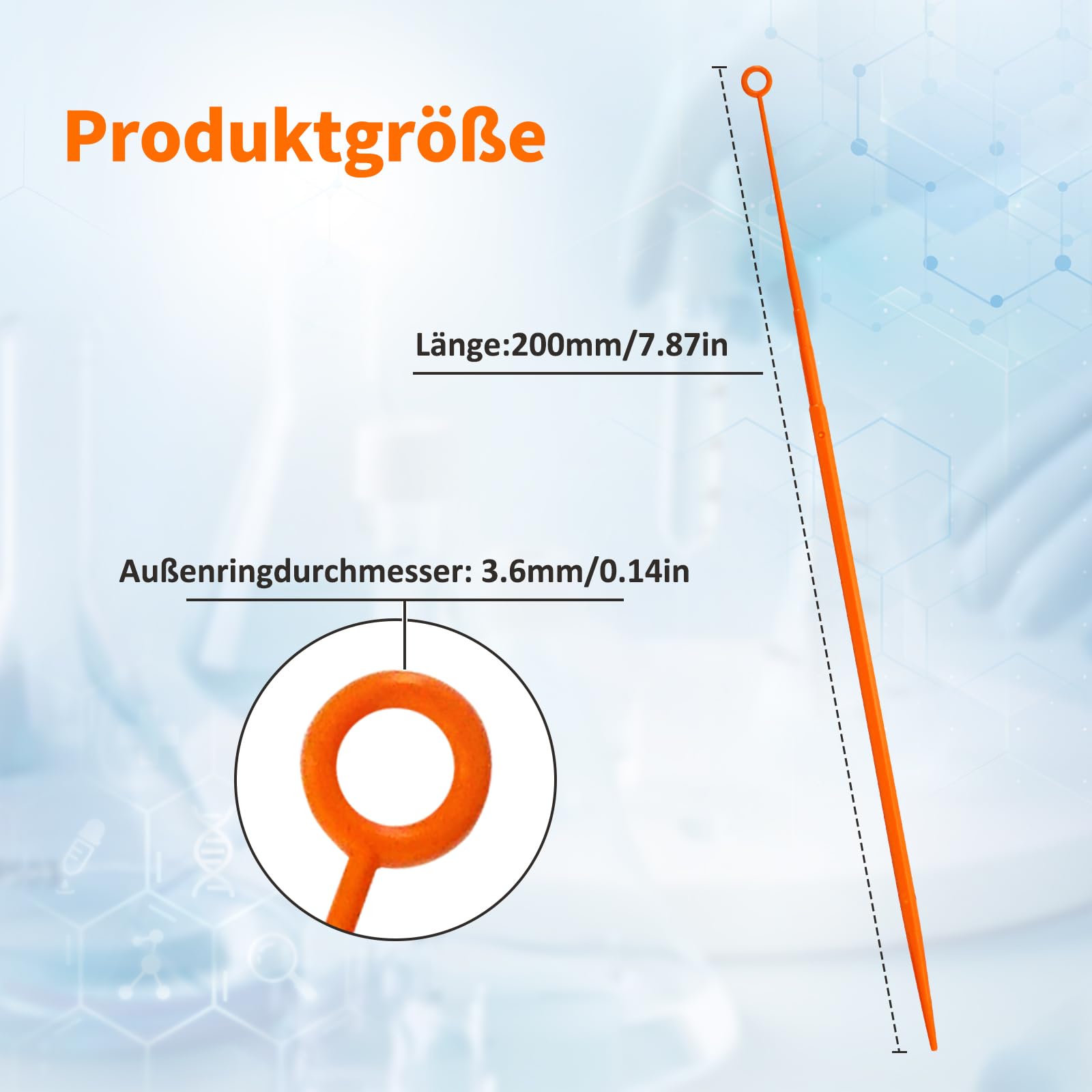 Lot de 25 10μl boucles d'inoculation, boucle d'inoculation bactérienne en polystyrène, boucle d'inoculation stérile, anneaux d'inoculation pour la microbiologie de laboratoire