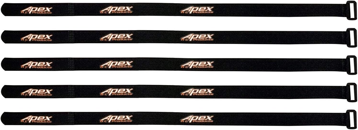 Apex RC Products 5 PACK 16mm x 400mm Straps Lipo Battery/Camera Straps 3042