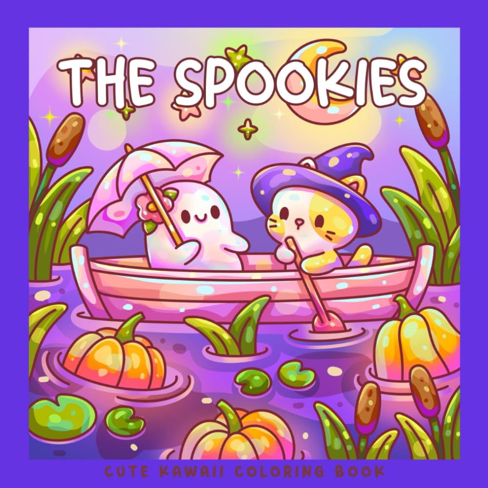 The Spookies: Kawaii Halloween Coloring Book for Kids, Teens & Adults: Cute Spooky Coloring Pages with Ghosts, Vampires, Wizards, Pumpkins, Mothman and more (Sweet & Kitsch)