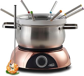 Artestia 3-in-1 Electric Fondue Pot 2.6QT – Chocolate, Cheese & Meat Hot Pot, 1500W High-Power with Removable Stainless Steel & Ceramic Bowls, Perfect for Parties, Family Dinners & Gifts