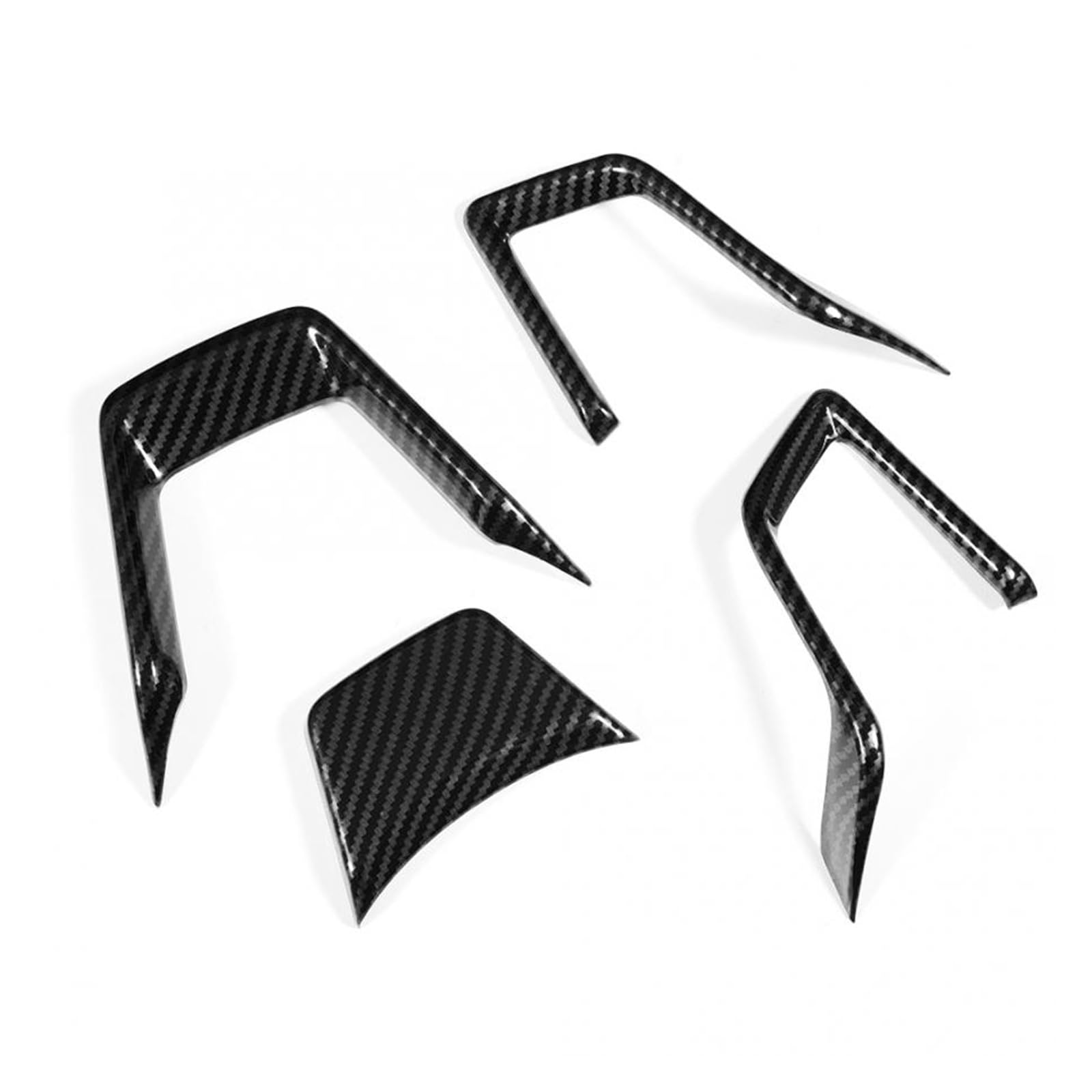 Car Interior Trim 4pcs Car Interior Steering Wheel Panel Decoration Cover Trim for Subaru for Forester SK 2019 Carbon Fiber Grain Car Styling Auto Interior Sticker