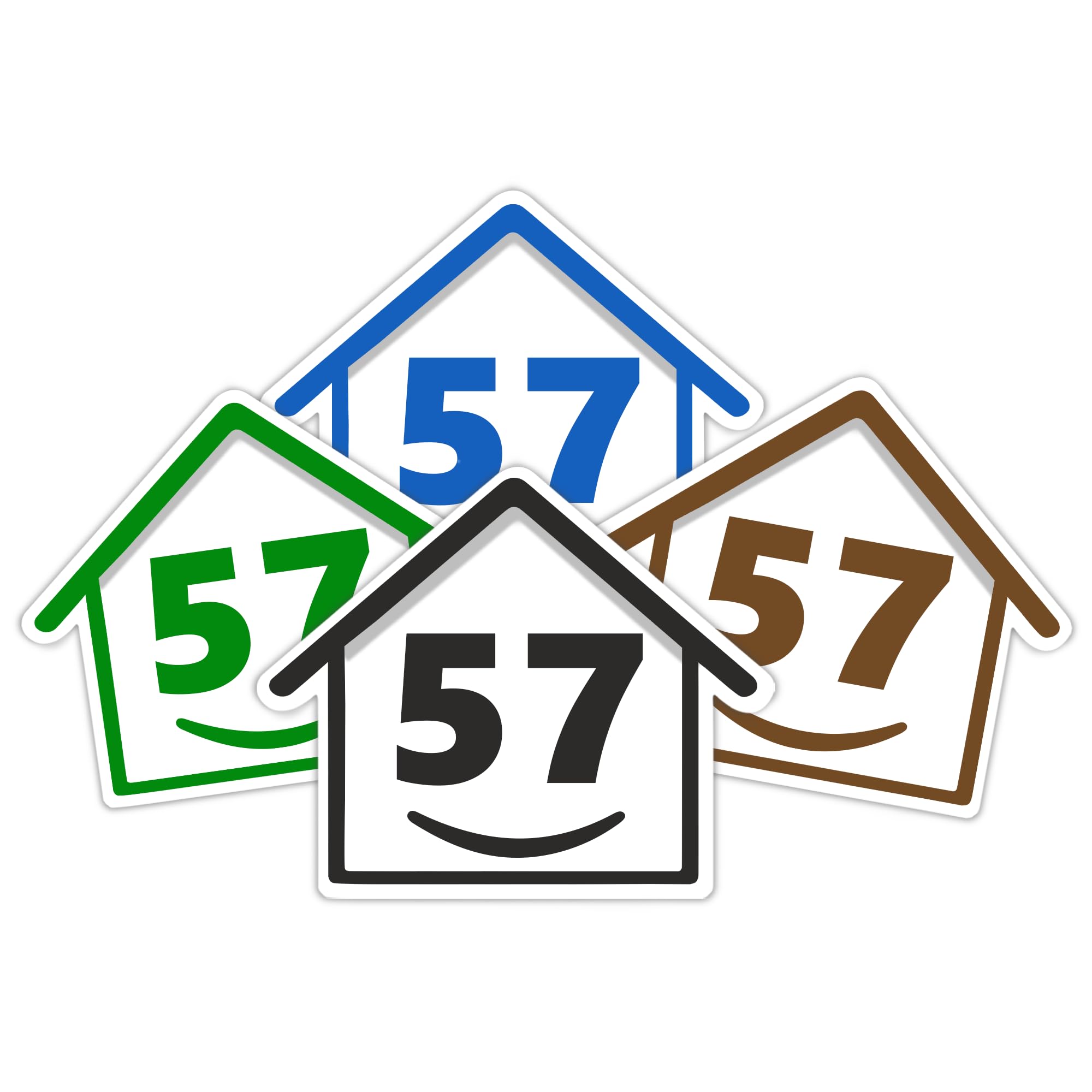4 x Bin Numbers for Wheelie Bins, 1-99, 15cm ‘Happy House’ Colour Design Dustbin Stickers, Easy Application Stick On Number Stickers - Weatherproof Self Adhesive Vinyl – Blue, Black, Green, Brown (25) — view 37