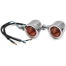 2Pcs Yellow Light Chrome Motorcycle Turn Signal Lamp for Harley Davidson