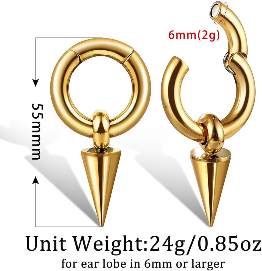 Casvort 2PCS Hypoallergenic Versatile Ear Weights for Stretched Ear Lobes 316 Stainless Steel Ear Hangers Gauges Plugs and Tunnels Stretchers Fashion Piercing Body Jewelry