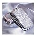 3 Buttons 3D Bling flip Folding Remote Key Fob case Cover for VW Volkswagen Jetta GTI Passat Golf Tiguan Touareg Beetle Multivan Sagitar Passat Accessories (NO Keychain, Silver)