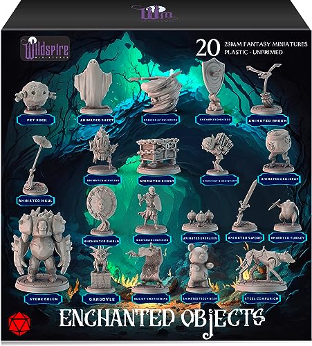 Wildspire 20 Enchanted Objects - Animated Objects for DND Miniatures 28-32mm Dungeons & Dragons Minis Bulk D&D Figures DND Minis Bulk Fantasy Spell Effects Tabletop Fantasy Game Miniature Accessories