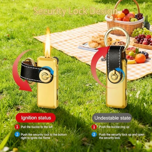 Encendedor con llavero metálico recargable con butano miniatura 3