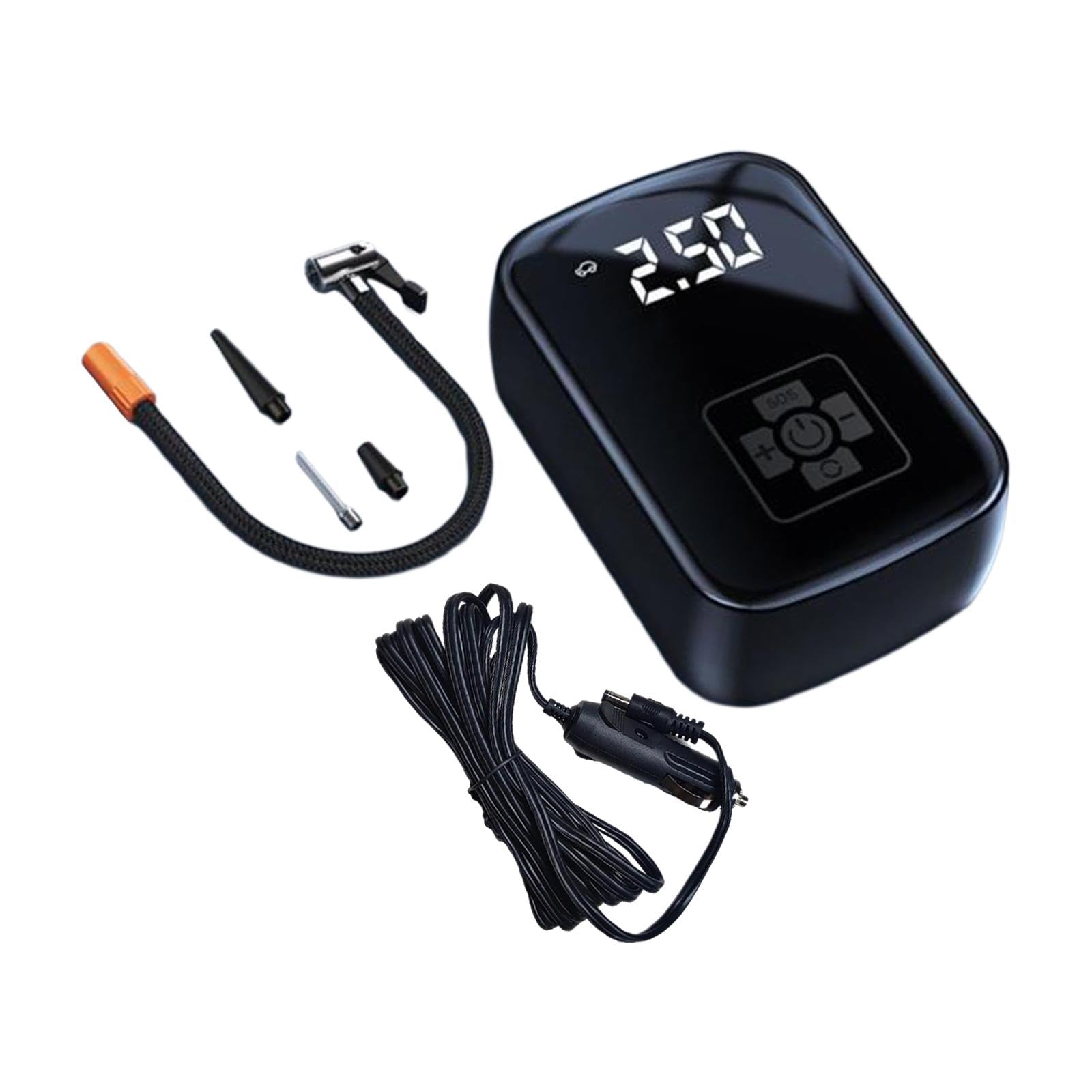 Pompa D'aria Elettrica Portatile per Pneumatici con Manometro, Accessori Multipli, Display Digitale di Facile Utilizzo, Adatta per Pneumatici di a