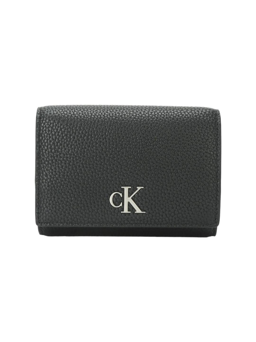 Textured Black Pu Tri-Fold Wallet-image-7