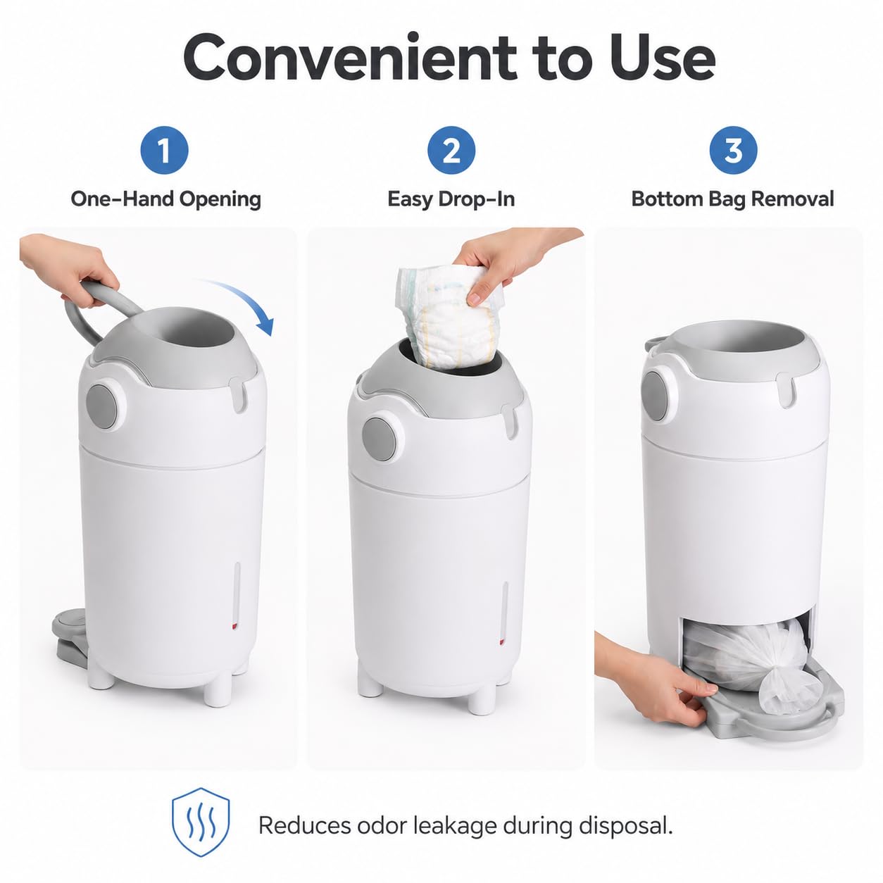 Contenedor de pañales para pañales de 15 l, a prueba de olores, para bebé y cocina