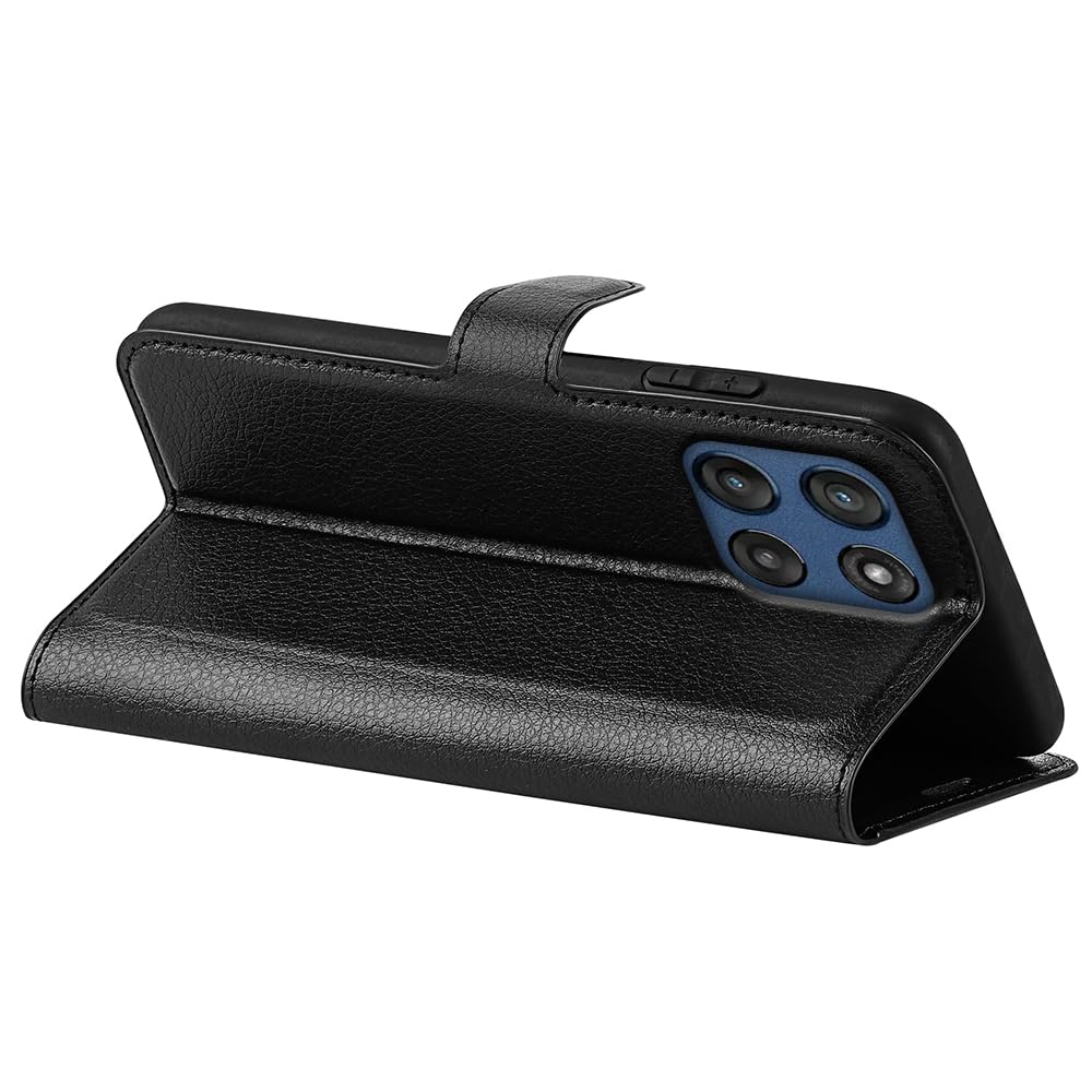 Etui do Motorola Edge 60 Fusion, wysokiej jakości skórzane etui portfelowe z klapką z silikonowym zderzakiem [podpórka] [uchwyt na karty] [klamra magnetyczna] etui na książki skórka do Motorola