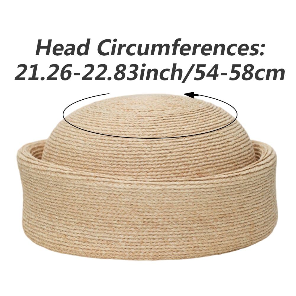 Wudaizhi Chapeau Bibi en Paille pour Femme, Béret D'été, Chapeau pour Goûter À L'église